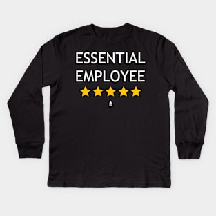 Funny Essential Employee, Worker 2020, Rate five stars Modern Design Kids Long Sleeve T-Shirt